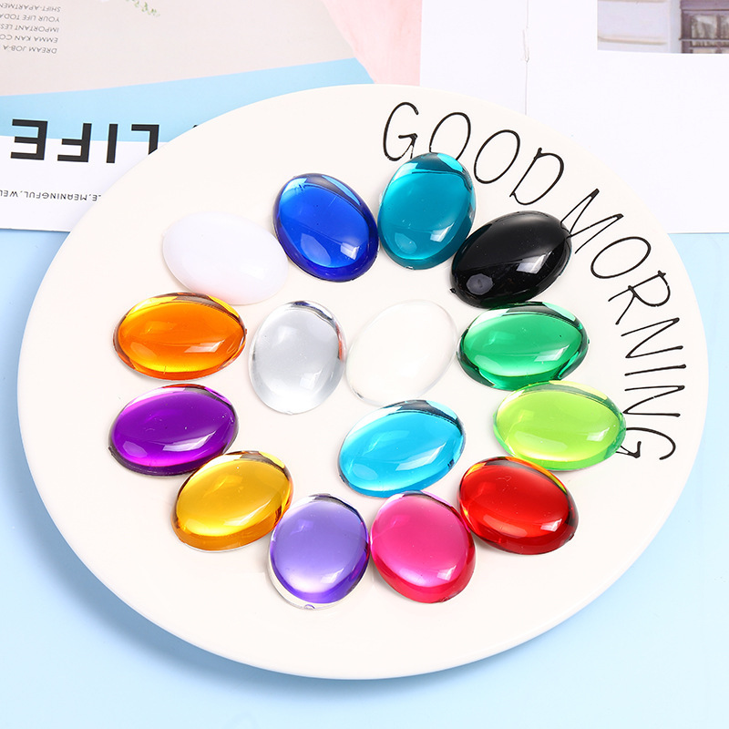 Factory wholesale acrylic diamond smooth oval opticon flat diamond gem patch DIY accessories