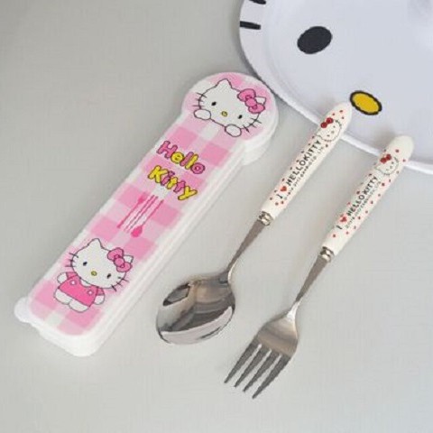 레드 KT 스푼 포크 파우더 박스