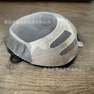 Men's wig European and American hair piece Real Hair Replacement full hand woven buckle knot small bond spot cross-border e-commerce manufacturers wholesale