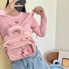三丽鸥正版授权解压吧唧双肩包学生可爱女生ins风高颜值斜挎包包