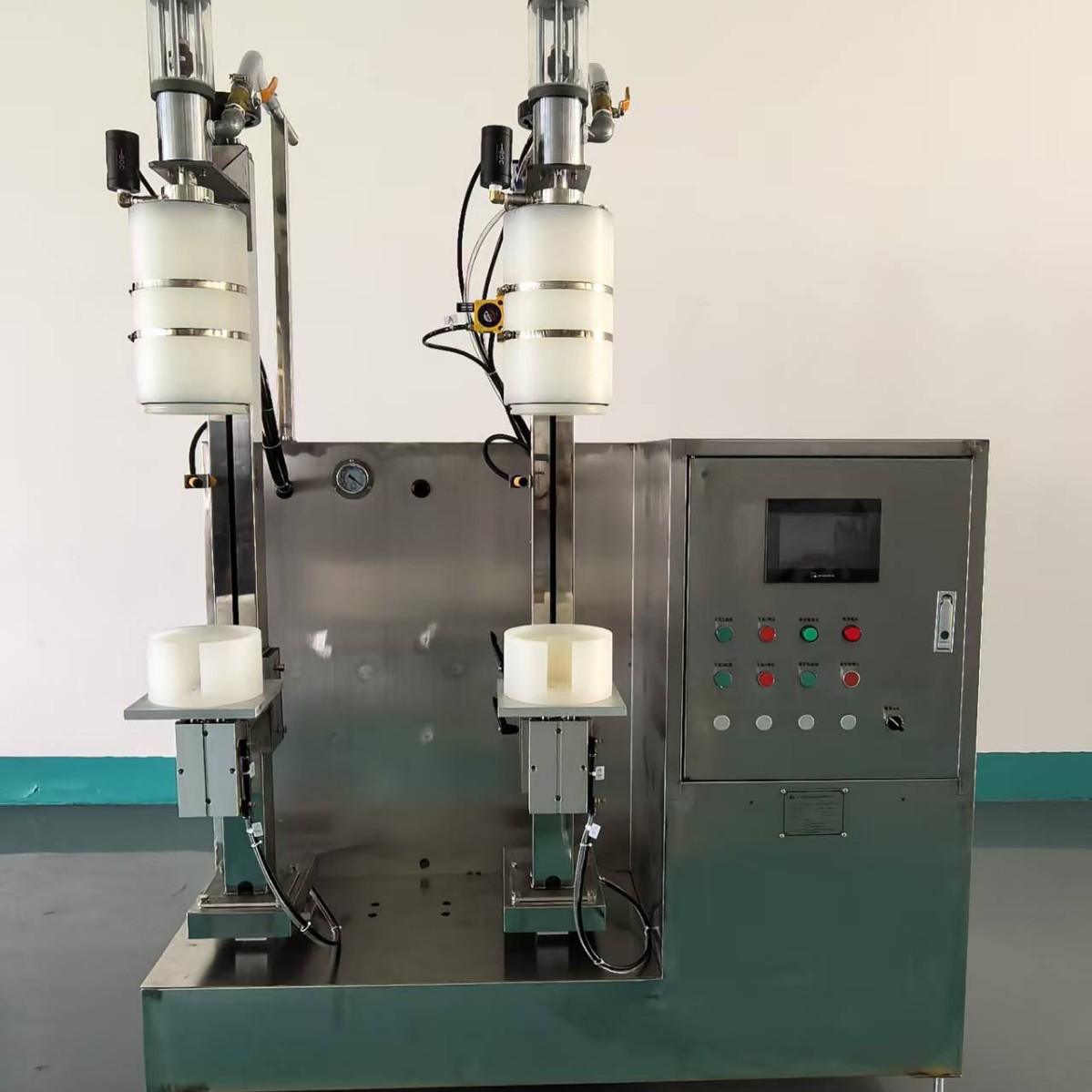 双工位手提干粉灭火器灌装生产线适用1、2、3、4、5、6、8KG