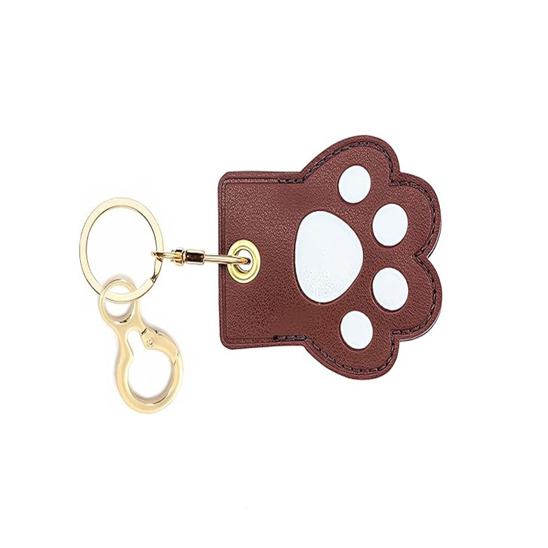 Leather Keychain Protective Case Compatible with Airtag Cute Air Tag Cover with Keychain Ring,Gps