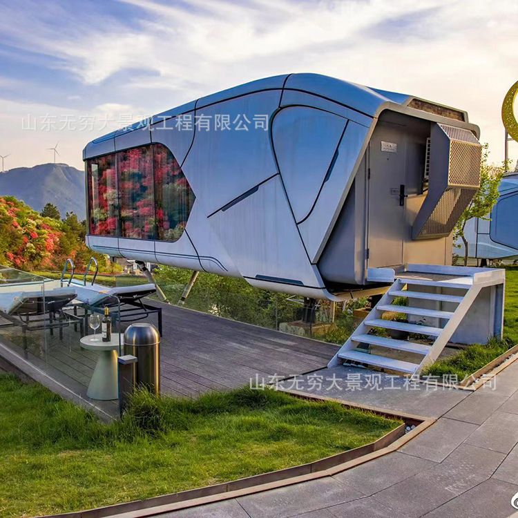 Grandes tiendas del hotel creativo integrado punto escénico B & B cápsula espacial al aire libre insonorizada Apple cabina Villa