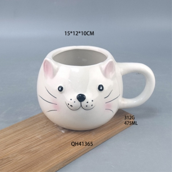 Taza de cerámica taza de gato lindo gato forma color sólido taza de café creativo animal mascota taza de agua Taza de cerámica