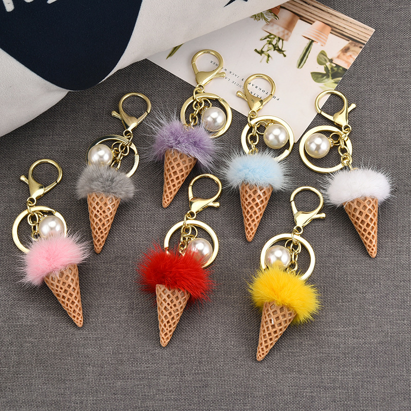 fashion ice cream cone resin keychain wholesale Nihaojewelrypicture19