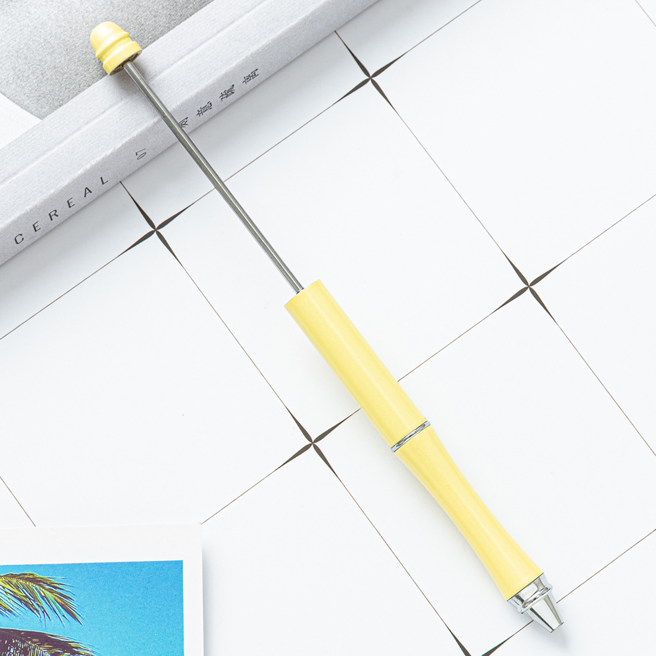 Pluma de cuentas de metal en stock al por mayor creativo con cuentas bolígrafo DIY bolígrafo personalidad metal DIY pluma con cuentas