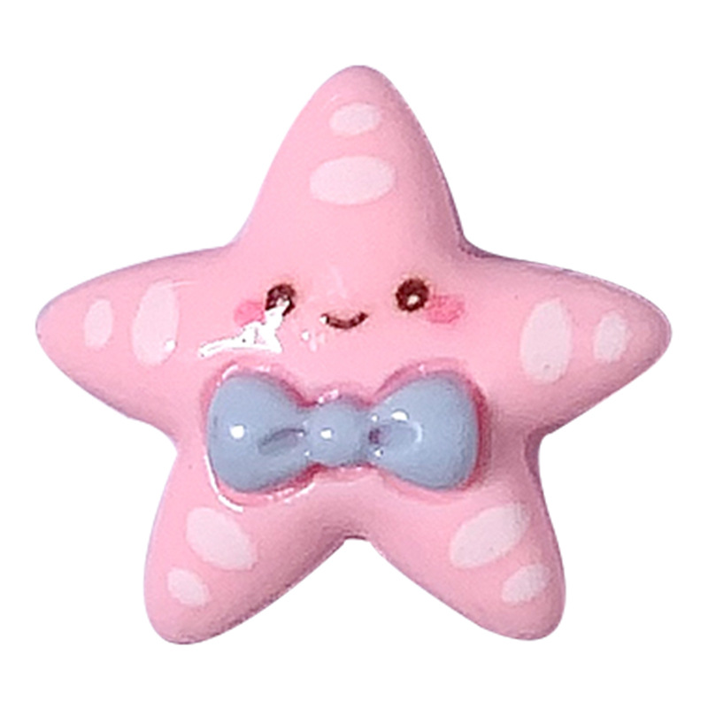 Cartoon brillante corbata estrella de mar material DIY accesorios de resina pegamento crema caja de teléfono móvil material clip de pelo parche de taza de agua