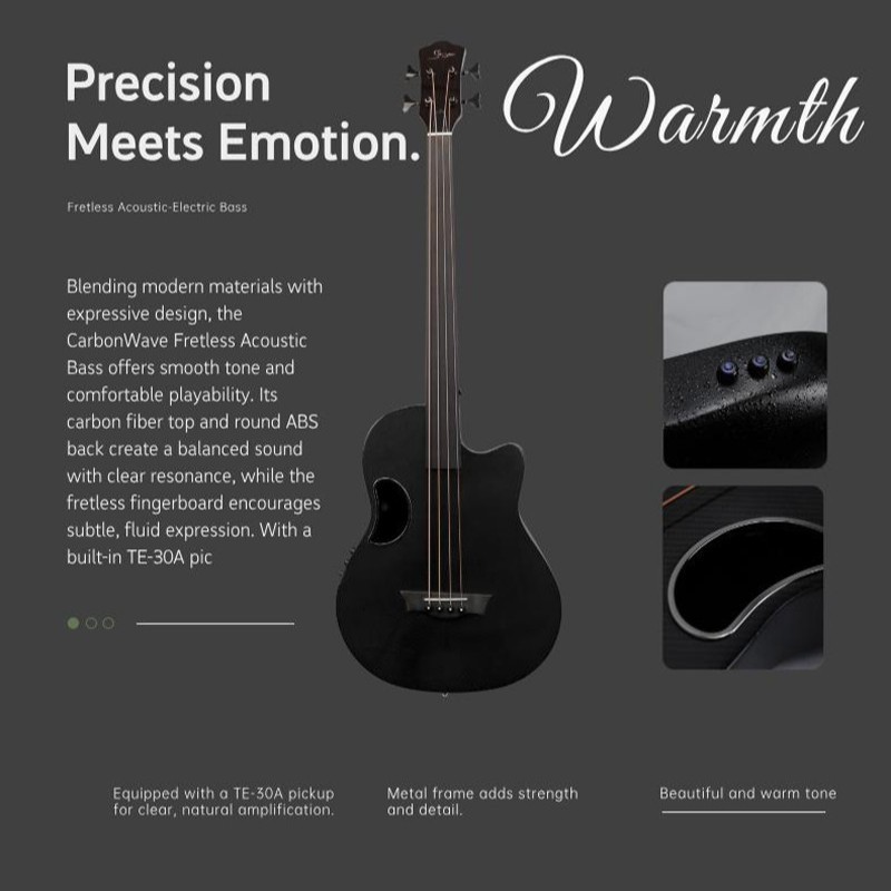 低音贝斯无品低音贝斯碳纤维低音贝斯进阶电贝斯41寸电箱低音贝斯