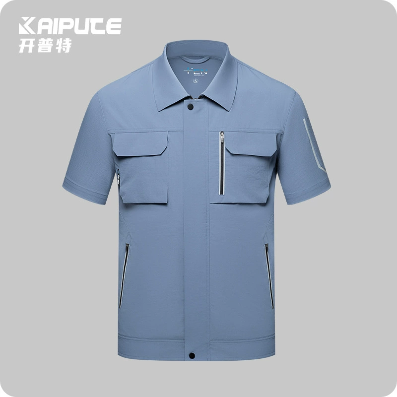 Трансграничная летняя одежда для быстрого сушки труда с короткими рукавами рабочая одежда топ мужской печати LOGO фабрика торговый центр групповая одежда на заказ