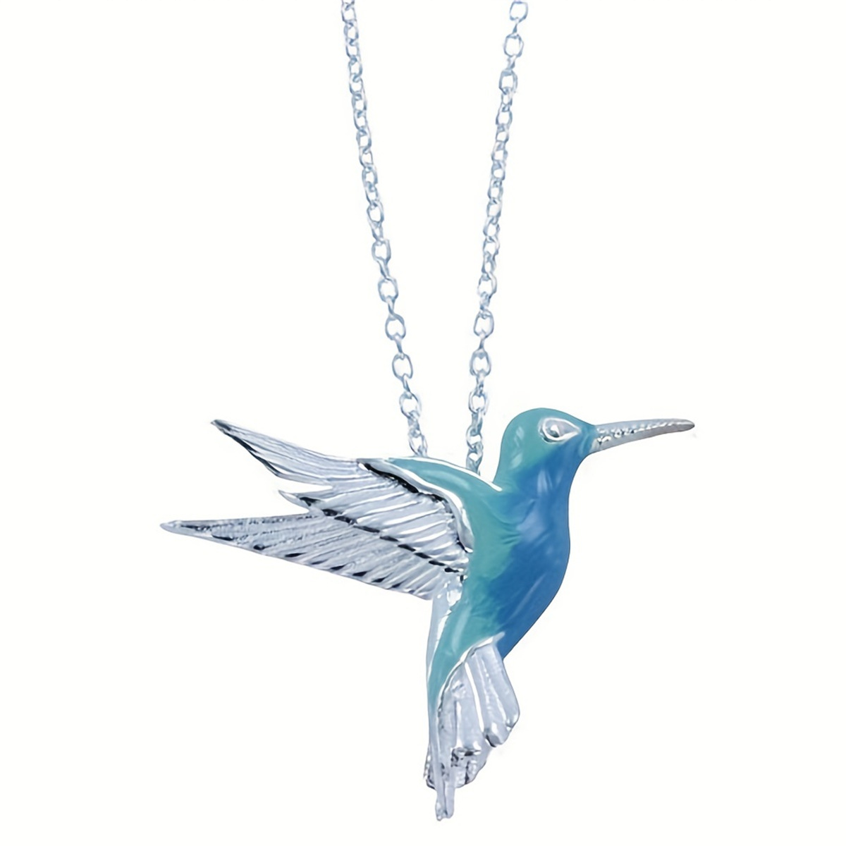 Collar con colgante de colibrí en plata joya de animales_voghion.com