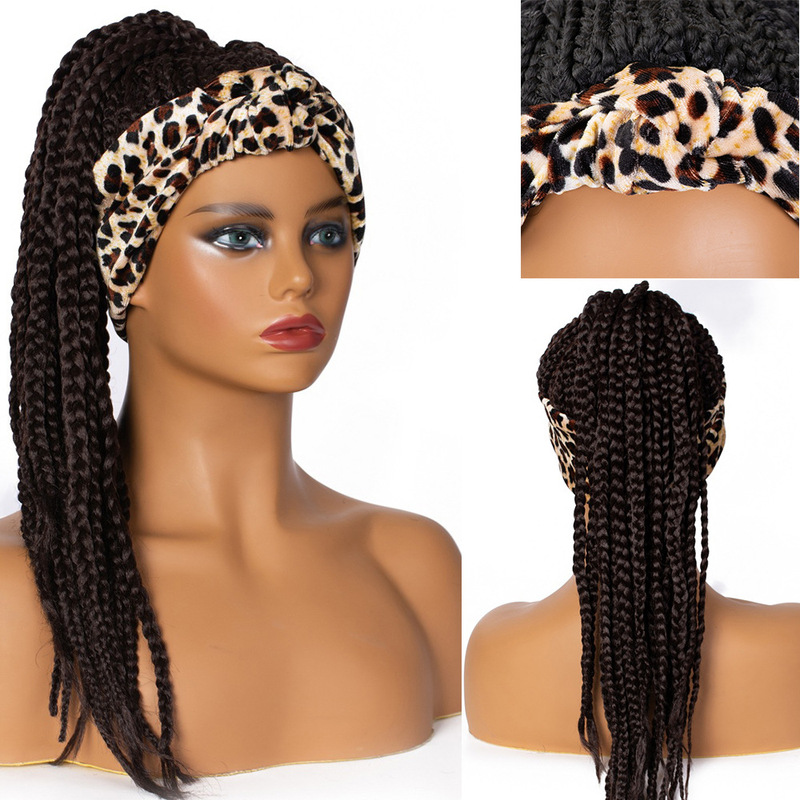 Cross-border wig African dirty braid wig ponytail braid headscarf wig chemical fiber headgear overseas warehouse a generation of hair