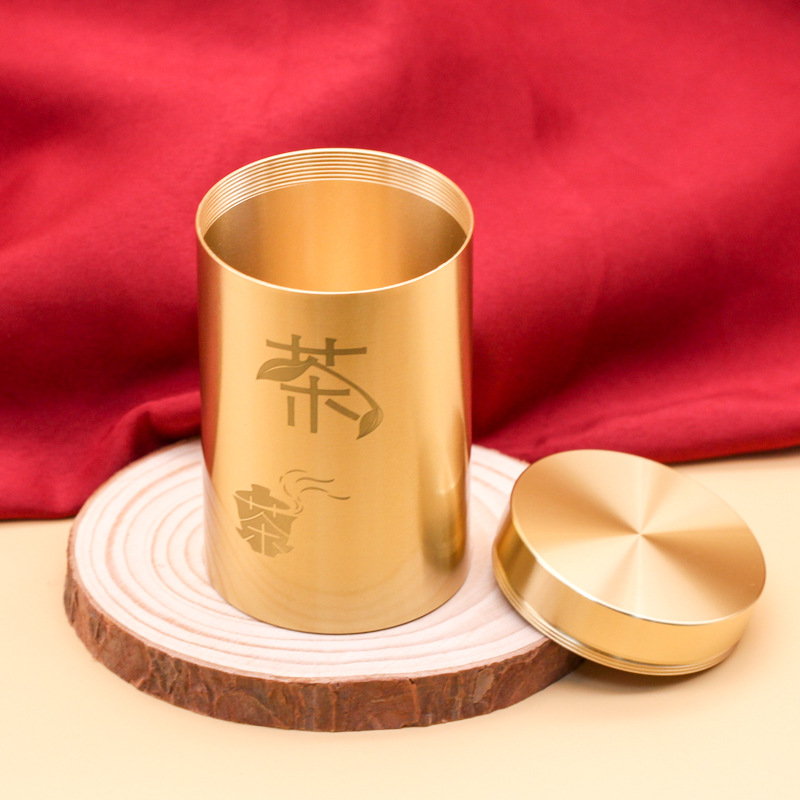 黄铜茶叶罐金属工艺品摆件密封家用便携随身储存防水仓义乌小商品