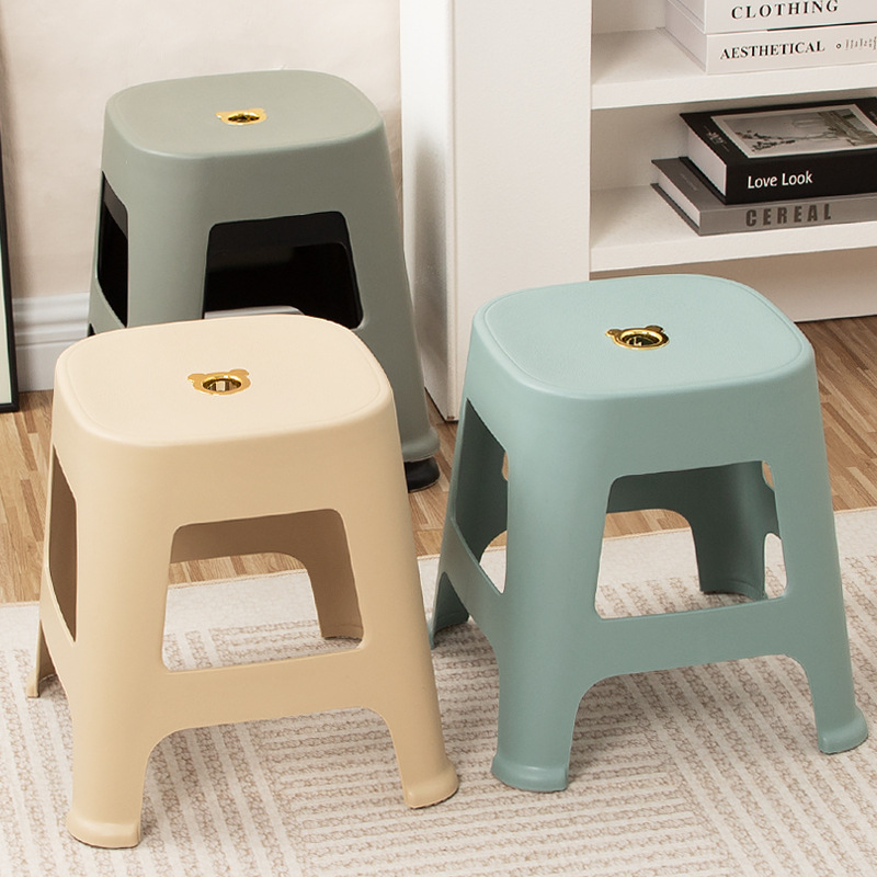 Plastic Stool for Home Use, Extra Thick, Suitable for Living Room, Dining Table, Coffee Table, Light Luxury, Spare Shoe-Changing Small Stool, Bathroom Non-Slip Low Stool Wholesale
