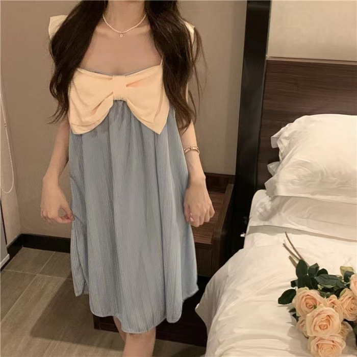 Transmisión en vivo el comercio exterior 2023 verano princesa estilo camisón dulce linda chica corazón manga corta hogar desgaste celebridad en línea se puede usar fuera