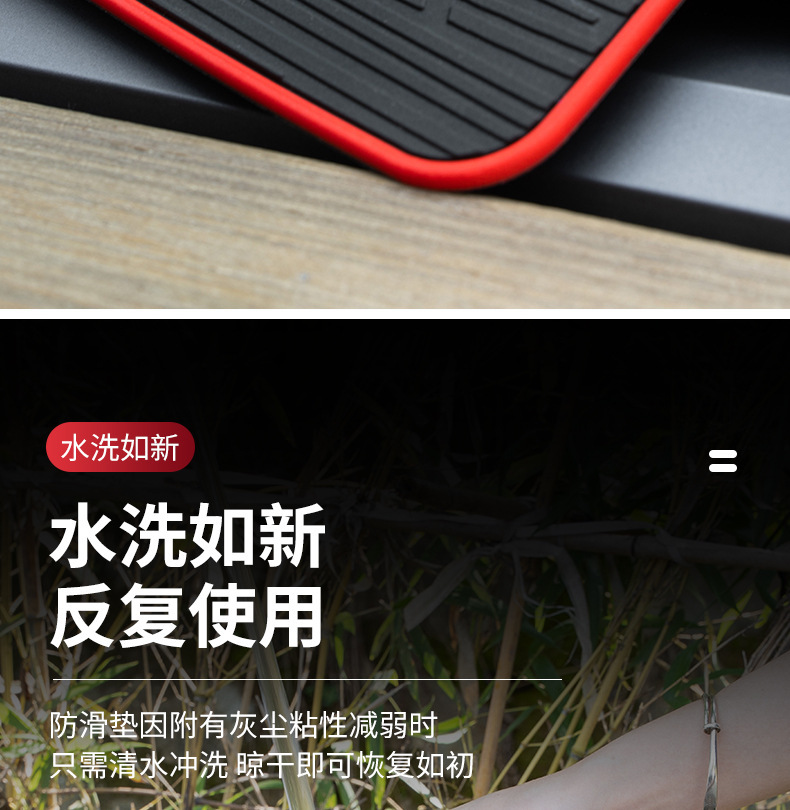 PVC car phone anti-slip mat, high-temperature resistant, non-slip, stable, washable storage mat, car interior accessories