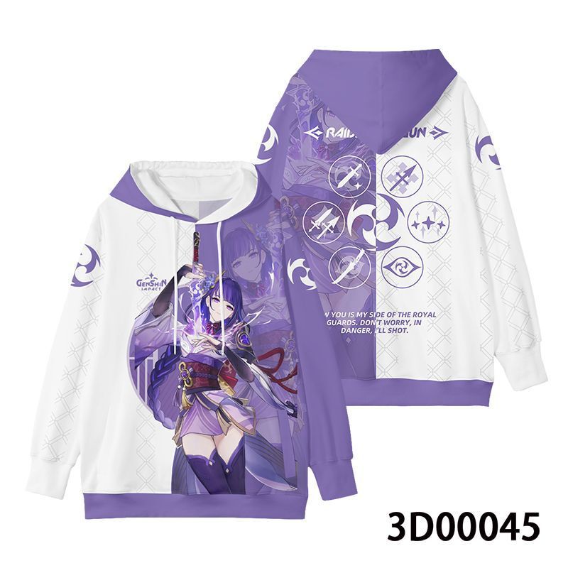 2023アマゾンの新商品の元神アニメの周辺の3dパーカーの半袖の日本の2次元のレジャー服|undefined