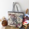 Retro knitted one-shoulder bag, backpack, ethnic cloth, with embroidery, ethnic style