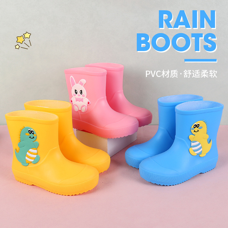 漫画の雨の靴の子供の雨の靴の幼児の水の靴の中で子供の中で筒の口の水の靴の滑り止めの高い顔の値の女性の子供の靴|undefined