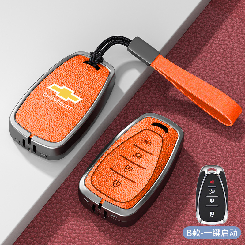 모델 B 스마트 4버튼 엠마 오렌지 아연 합금 쉘 + 핸드 스트랩