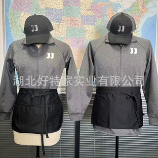 JJ JIMMY JOHN"S跨境套头衫餐饮员工服广告衫班服工作服舒适