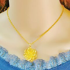 アレルギーが長持ちする高品質のゴールドネックレスレディースサンドゴールドネックレスペンダントジュエリー鎖骨チェーンレディースアンチ