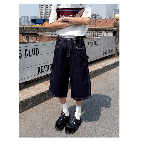Black Retro Straight Leg Jeans for Spring and Autumn, New Men's Fat Large Korean Version Casual Loose Wide Leg Pants