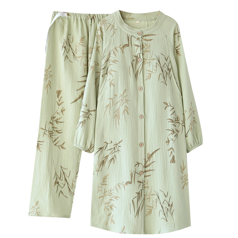 순면 감금복, 봄, 가을 얇은 스타일의 가슴 패드, 산모 잠옷, 산후 수유 잠옷, 산모 스커트, 가정복 세트