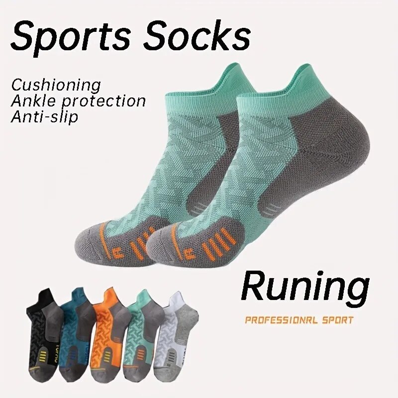 Professional Marathon Running Socks Outdoor Sports Fitness Thickened Cushioning Short Tube Low Cut Boat Ankle Socks