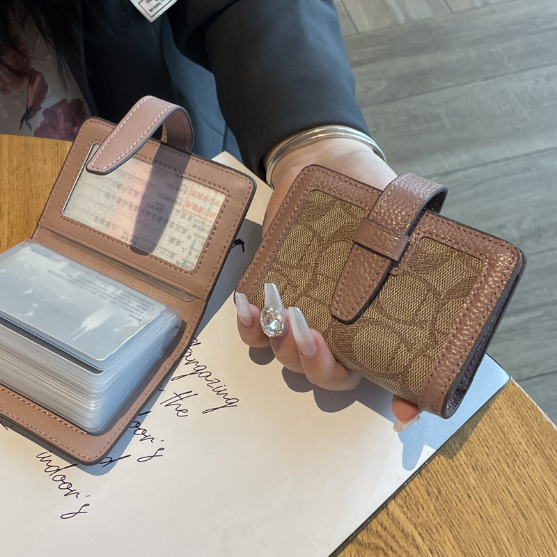 Genuine leather driver's license card holder for women, small, exquisite and high-end 2024 new model with large capacity and multiple card slots, high-end sense