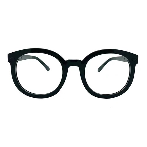 Black thick-framed myopia glasses, anti-blue light, Korean style Internet celebrity flat frames for women with round faces, slimming glasses
