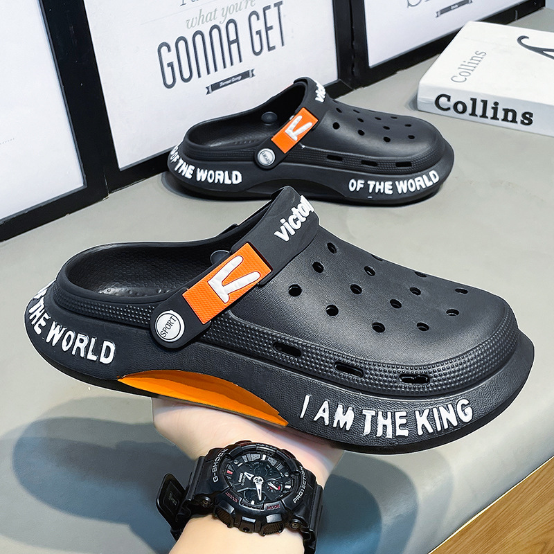 洞洞鞋男士涼拖新款夏季透氣休閒花園鞋拖鞋男潮流輕便沙灘鞋男款