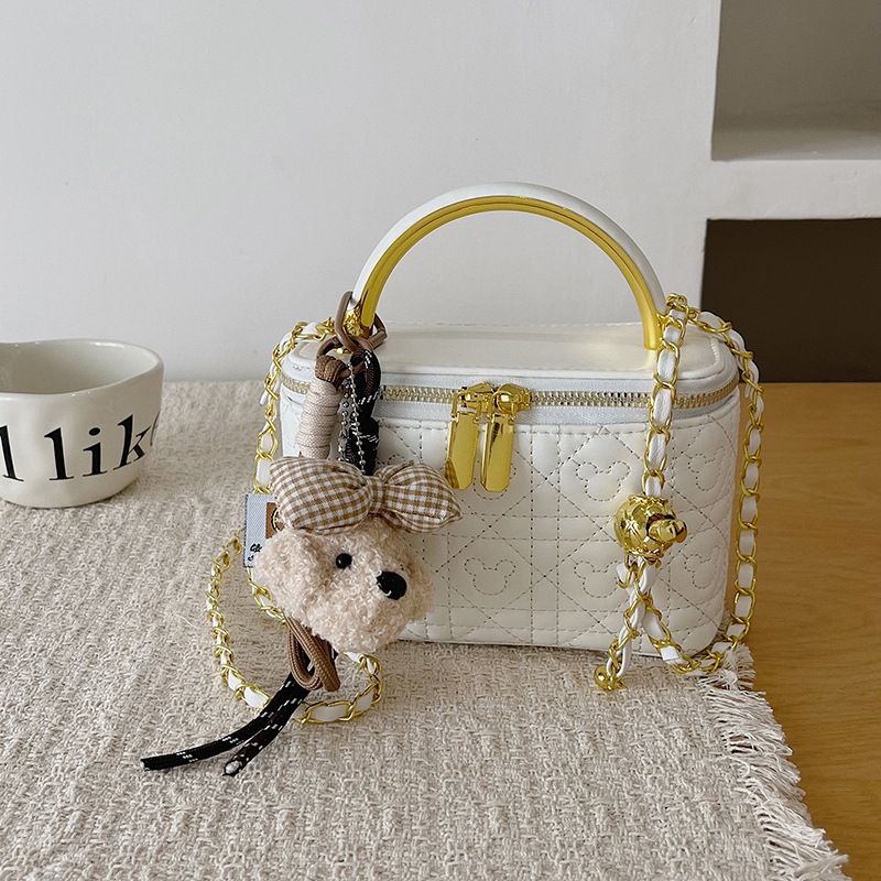 Bolso de mujer de comercio exterior nueva moda caja de mano bordada de diamante bolso cuadrado de oro cadena bolso de hombro