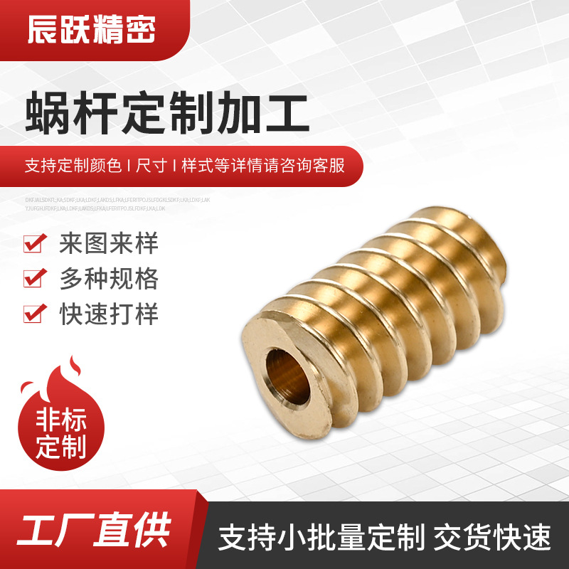 0.6模数常规黄铜蜗杆微型蜗轮黄铜多头蜗轮建筑机械制造行业配件