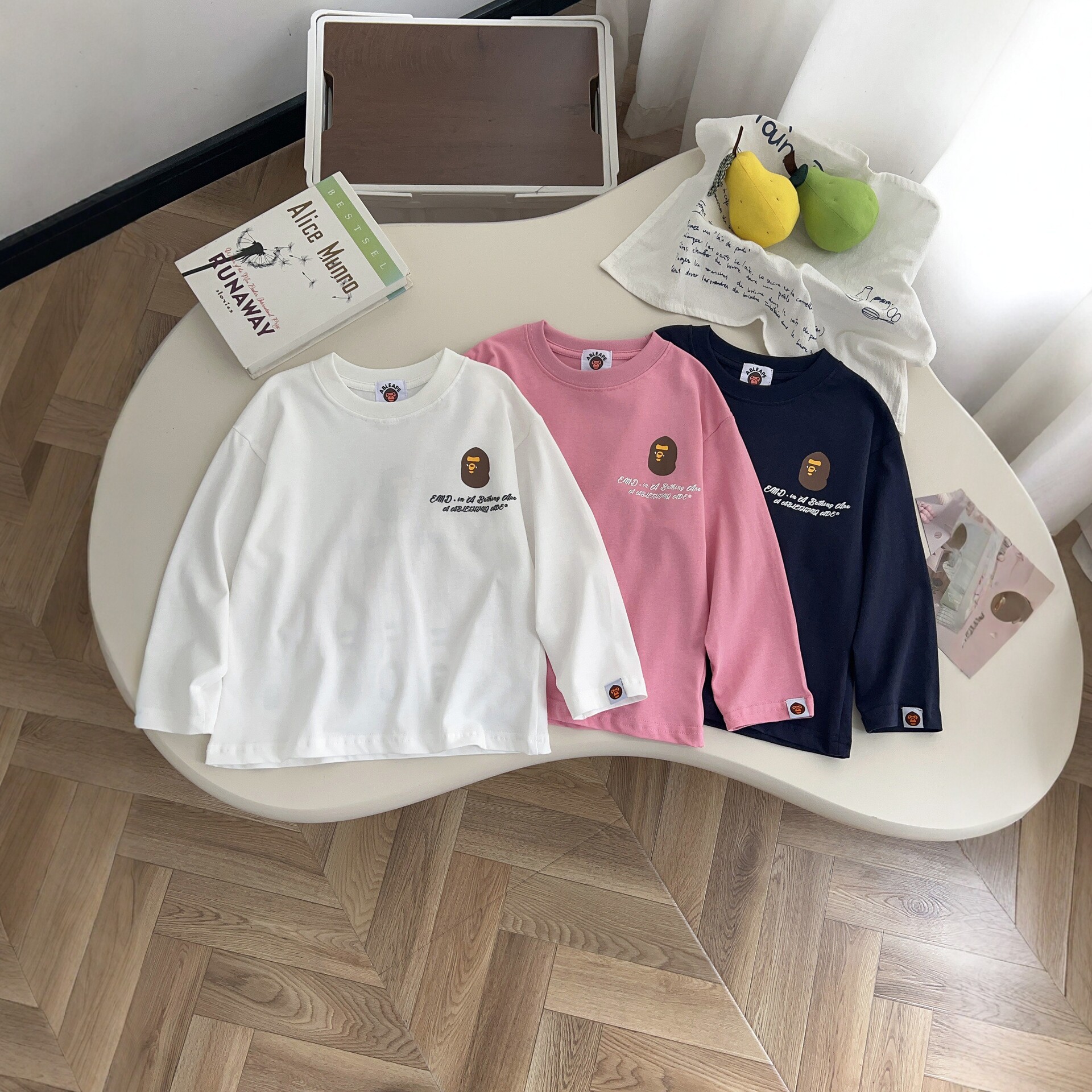 Children's 26 Autumn New Style Faux Two-Piece Long-Sleeved T-Shirt Cartoon Print Cotton Korean Style Trendy Casual Base Shirt