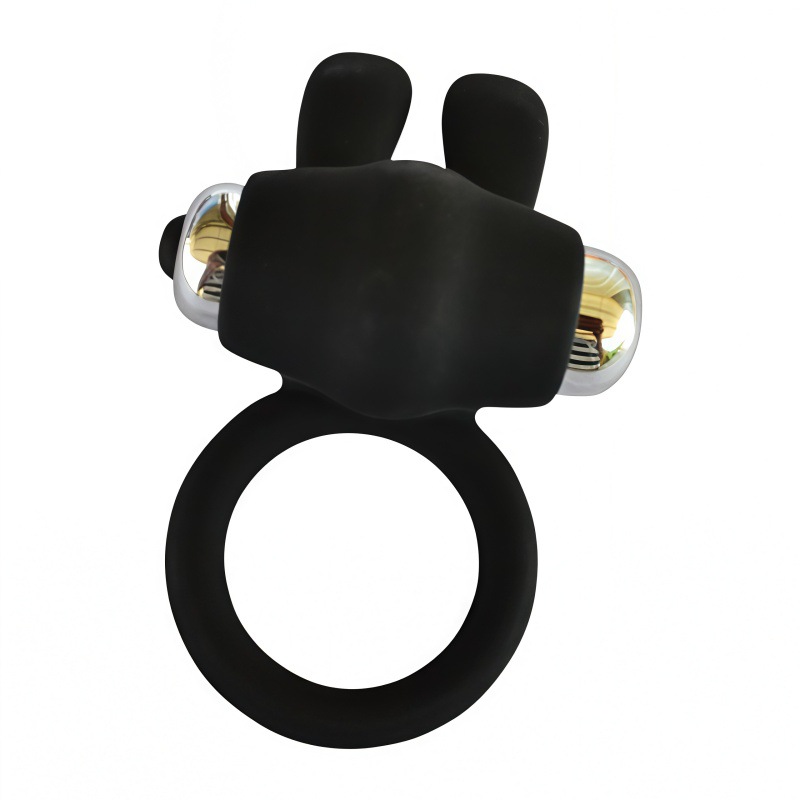 Rabbit Ear 10 Frequency Vibrating Locking Semen Couple Intimate Flirting Resonator Male Penis Delay Ring Adult Products_voghion.com
