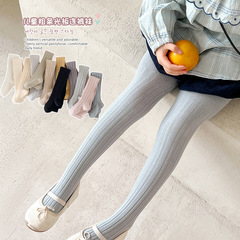 女童兒童新款連褲襪打底褲中大童襪子兒童純色豎條寶寶廠家直銷批