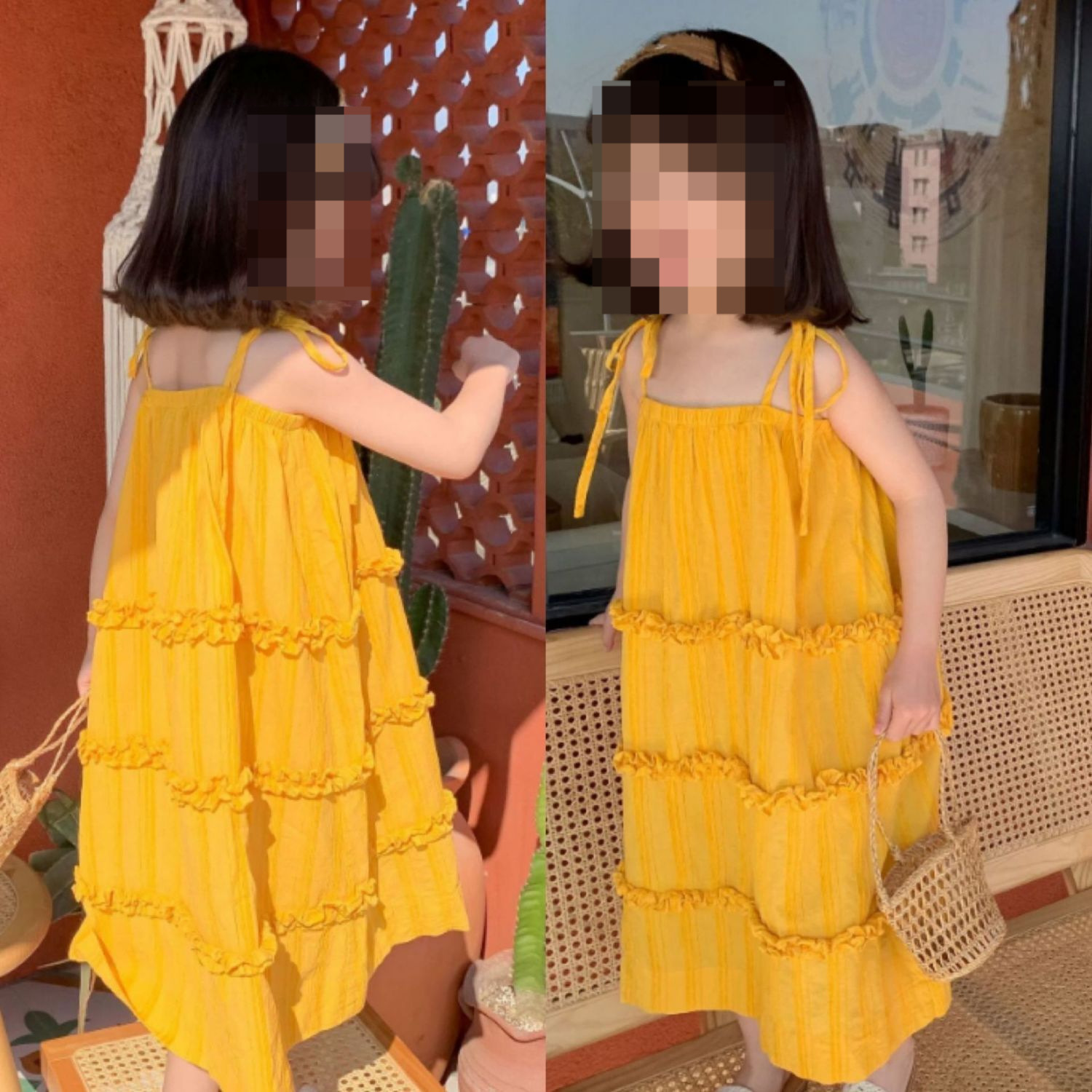 新款儿童长裙夏款女宝宝吊带裙童裙3-8岁童装2023时尚女童0098