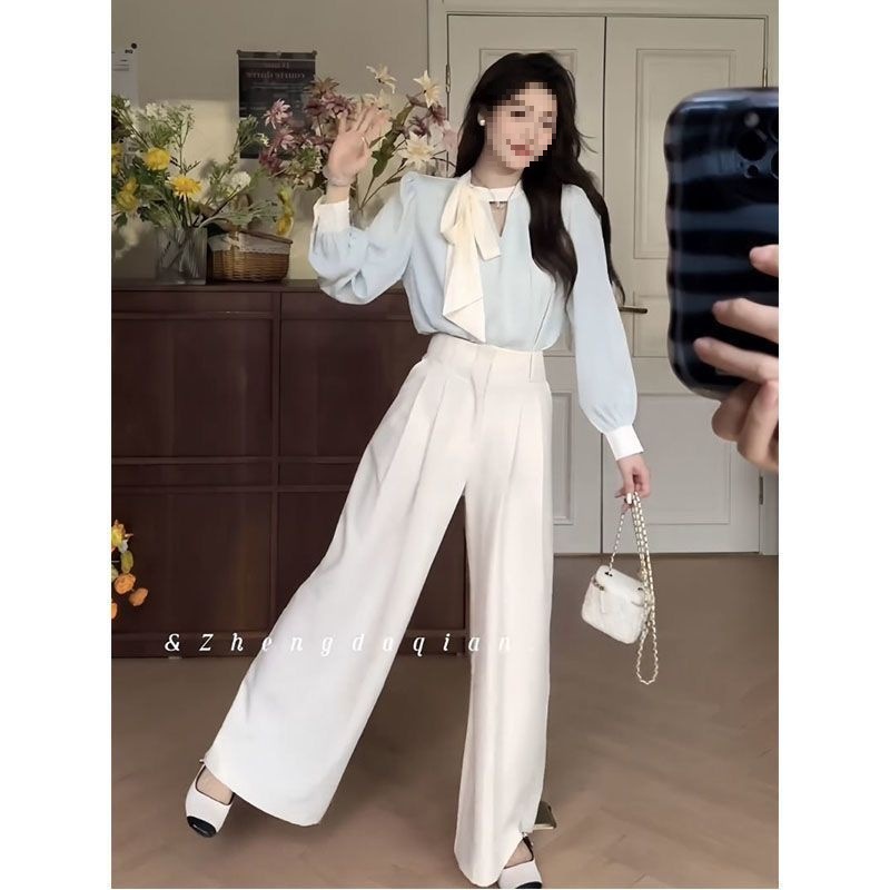 Ensemble deux pièces GraceChic printemps, pantalon long, tailleur professionnel, chemise élégante pour femme, short tendance style coréen_voghion.com