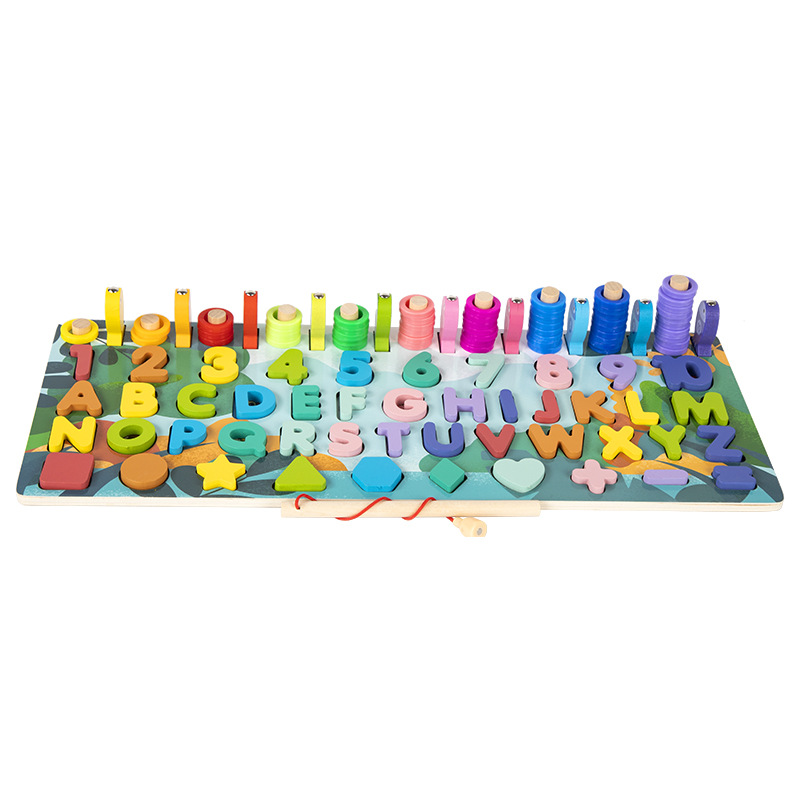 Diversión DE LOS NIÑOS letras y números madera a juego logarítmica bebé pesca forma cognición educación temprana juguetes educativos