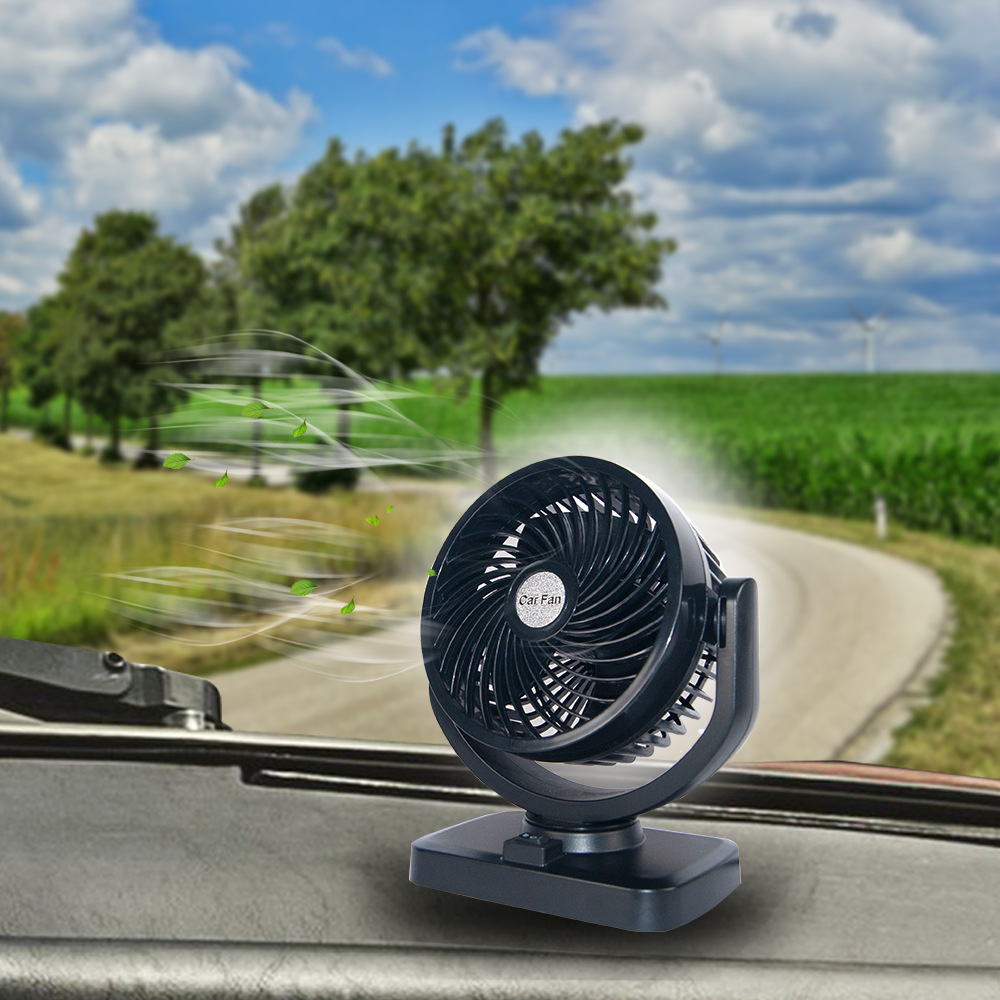 Fuchifu ventilador de coche personalizado potente ventilador de coche de un solo cabezal camión grande furgoneta 24V12v universal image 5