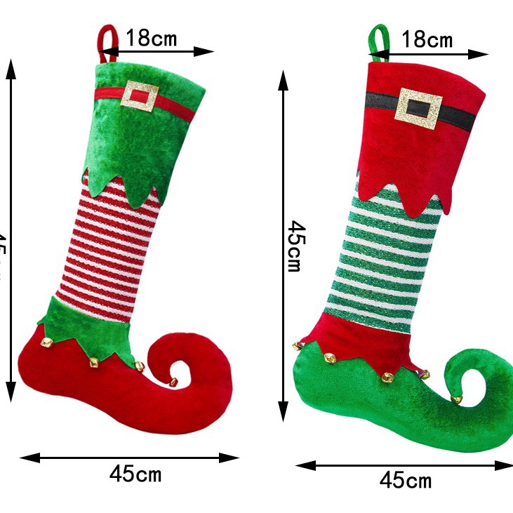 Calcetines de Navidad transfronterizos con campanas calcetines de genio chimenea de Navidad ventana de cocina regalo decoración bolsas de regalo de Navidad