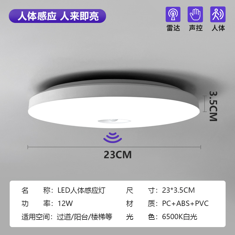 Led radar sensor ceiling light-12w
