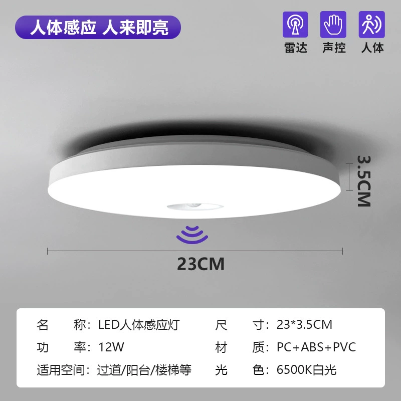 LED потолочный светильник, бережное для глаз, водонепроницаемый и влагозащищенный, белый свет, варианты 23–46 см