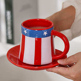 2026跨境美加墨世界杯陶瓷咖啡杯碟球迷用品助威产品足球马克杯