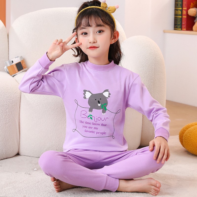 儿童秋衣秋裤男童纯棉保暖内衣宝宝全棉毛衫睡衣套装女童衬衣衬裤|undefined
