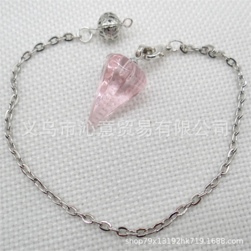 Venta caliente ágata natural cristal piedra preciosa cono hexágono cono colgante DIY cristal colgante espíritu péndulo