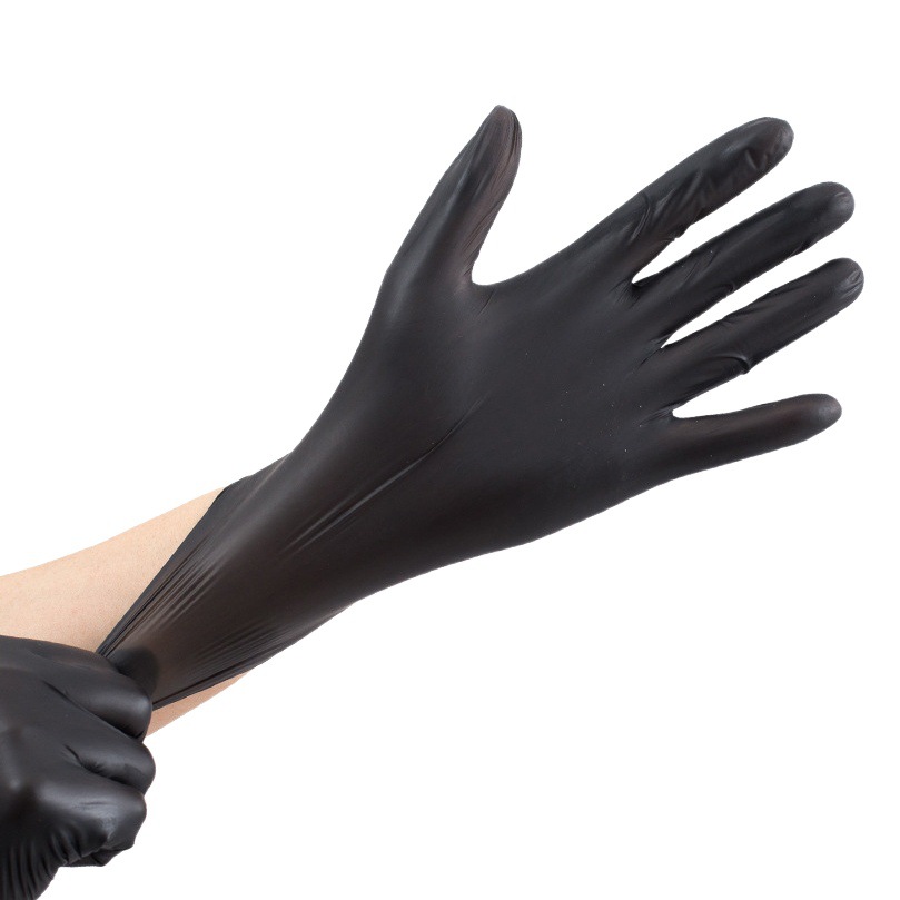 Wanli nitrilo guantes desechables guantes de nitrilo negro guantes de tatuaje de alta elasticidad de protección de grado alimenticio resistente a los ácidos y álcalis