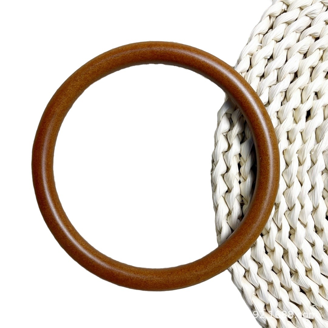Nuevo círculo de madera brazalete DIY bolsa de tejido a mano bolsa de fabricación accesorios mango de círculo de madera