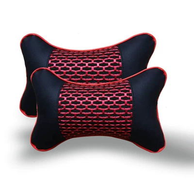 Headrest: Pillow Car Interior Supplies - 1901-wine-red-headrest-pair