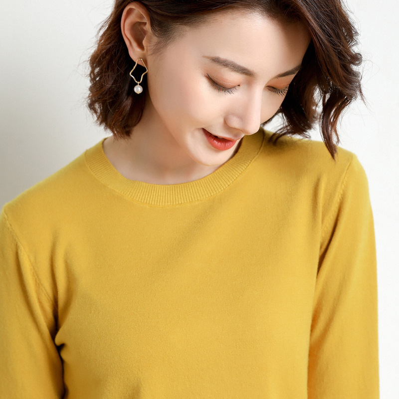 Round Neck Sweater for Women, Autumn and Winter Pullover Knitted Sweater, Base Layer Top for Women, Cross-Border Sweater, Knitted Top, Base Layer Shirt